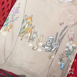 Beige Bambi Graphic Sweatshirt